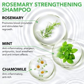 Strengthening Shampoo Rosemary | Rosemary Mint Shampoo, Rosemary Shampoo for Hair Growth Rosemary Mint Shampoo, Vegan Rosemary Shampoo Against Hair Loss with Biotin