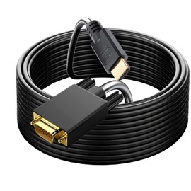 Generic HDMI to VGA Adapter, 30ft, with Audio, Gold-Plated Connector, Heavy Duty Material, Supports 1920x1080@60Hz, Easy Movie Viewing, Free Replacement within 1 Year
