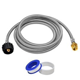 ABYDA 8Ft Propane Adapter Hose, 1 lb to 20 lb Converter for QCC1/Type1 Tanks, CGA600 Connection, Propane Tank Hose Fit for Coleman Stove, Weber Q Grill, Buddy Heater, Fits 5-40 lb Propane Tanks