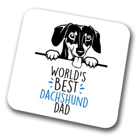 Dachshund World's Best Dad Coaster Dog Dad Dachshund Dad Friend Funny Gift for Birthday Christmas, Dachshund Coaster