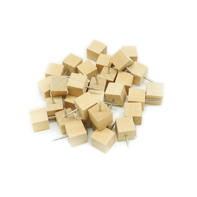 Push Pins, Map Pins, Wooden Head with Steel Tip