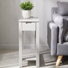 Leick Home 9080-GR Cade Wood Side Table with Drawer and