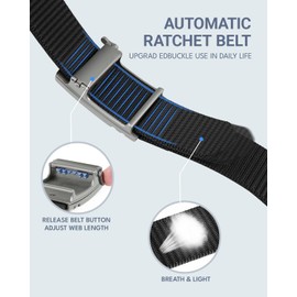 FAIRWIN Men's Belts Casual Ratchet Nylon Belts for Men Golf Big and Tall Men's Belts Designer Blue Belt Ratcheting Webbing