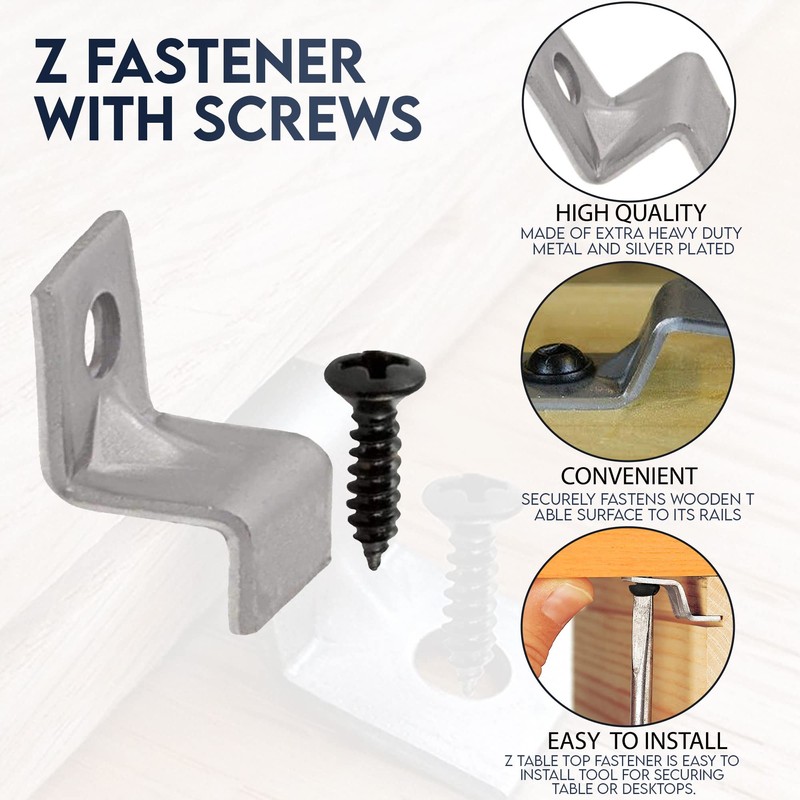 Performore 20 Pack Z Tabletop Fasteners with Black Set of