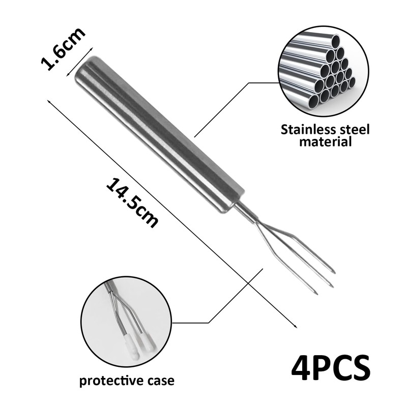 4 Pieces Stainless Steel Potato Fork, Fruit and Vegetable Fork,