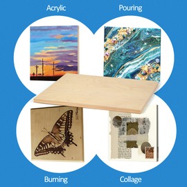 Unfinished Birch Wood Canvas Panels Kit, Falling in Art 2 Pack of 16x20’’ Studio 3/4’’ Deep Cradle Boards for Pouring Art, Crafts, Painting, and More