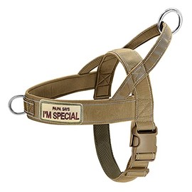 QIFBYFB No Pull Dog Harness for Medium Large Dog, Reflective Escape Proof Adjustable No Pulling Dog Harness, Dog Harness Brown S