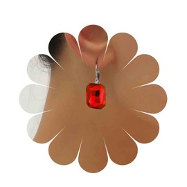 Inilbran Boho Ruby Crystal Earrings Red Ruby Square Earrings Vintage Created Ruby Gem Earrings Geometric Square Gemstone Earrings Jewelry for Women and Girls