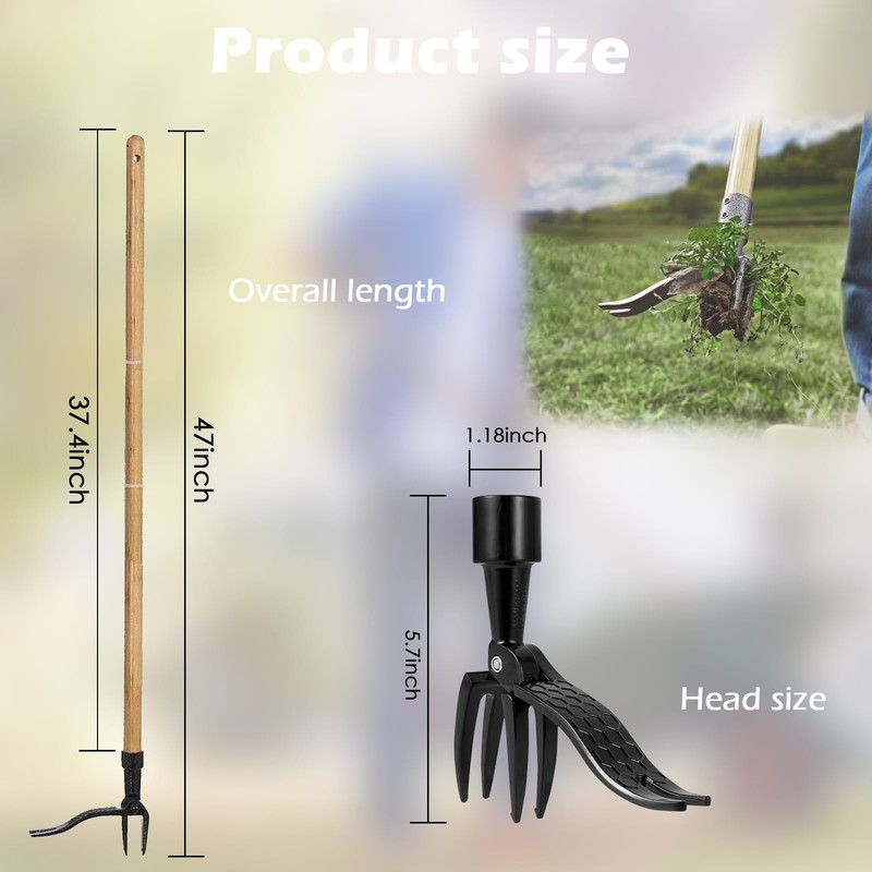 Ofakouss Weeder - Stand Up Weeder and Weed Puller ，Metal