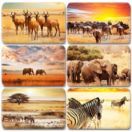 Australia Africa Mountains Landscapes 6 Rectangular Fridge Magnets 7 cm x 4.5 cm
