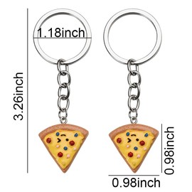 Pizza Keychain Funny Keychains for Women Men Anniversary Birthday Gifts for Couples Best Firends Pizza Lover Gifts for Women Food Keychains