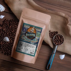 Ocean Air Whole Bean Coffee by Saltwinds Coffee Company (340g) | Dark Roast Coffee Beans 100% Arabica Low Acid Coffee Bean | Smooth & Full Body Freshly Roasted in the Maritimes