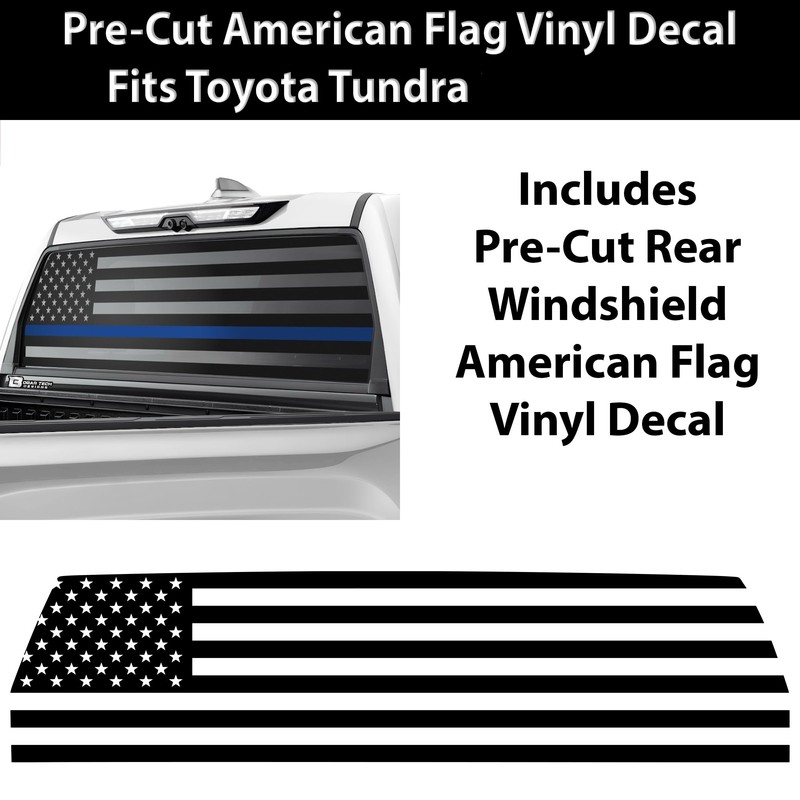 BOGAR TECH DESIGNS Precut Rear Window American Flag Vinyl Decal