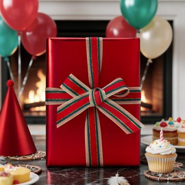 RJVW Gift Wrapping Paper, Gift Wrapping Paper Rolls, Holiday Solid Color Gift Wrap Paper for Birthday Valentines Christmas Father's Day Mother's Day (Matt-Red)