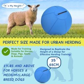 Herding Ball for Dogs- 25" Dog Herding Ball for Dogs/Horse, Dog Agility Equipment for Australian/German Shepherd Collie, Toys for Christmas/Birthday Gifts, Blue