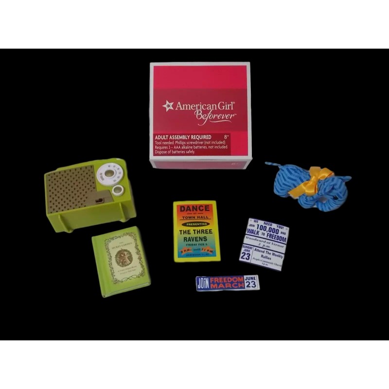 American Girl Melody's Accessories Working Radio Elephant Book Doll House