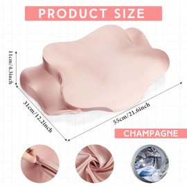 Hahafelt Cervical Neck Pillowcase (Only Pillowcase) Satin Pillow Cover with Zipper Ergonomic Contour Pillow Cover for Side Back Stomach Sleepers(Coral,Standard Size)