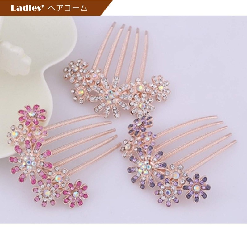 Riggle Hair Accessory, Hair Comb, Sparkling, Hair Ornament, Flower Type