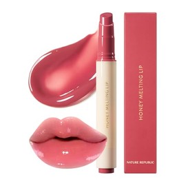 Nature Republic Labios de fusión de miel (03 BERRY) Palo de labios suave, brillo hidratante, bálsamos hidratantes, tinte transparente, brillo y acabado brillante, maquillaje coreano