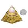 KYEYGWO Rose Quartz Positive Energy Pyramid Gemstone with Crystal Ball,