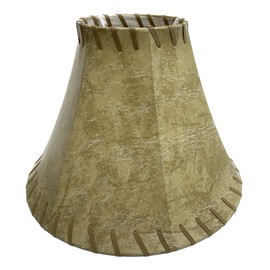 Rustic Faux Leather Bell Lamp Shade - 12"
