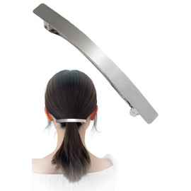 Barrette Hair Accessory with 2 Level Lock, Hair Ornament, Simple, Small, Everyday Use, Hair Clip (Silver)