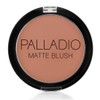 Palladio Matte Blush, se aplica suavemente sobre las mejillas, apariencia mate suave y acabado uniforme, cobertura aterciopelada impecable,...        