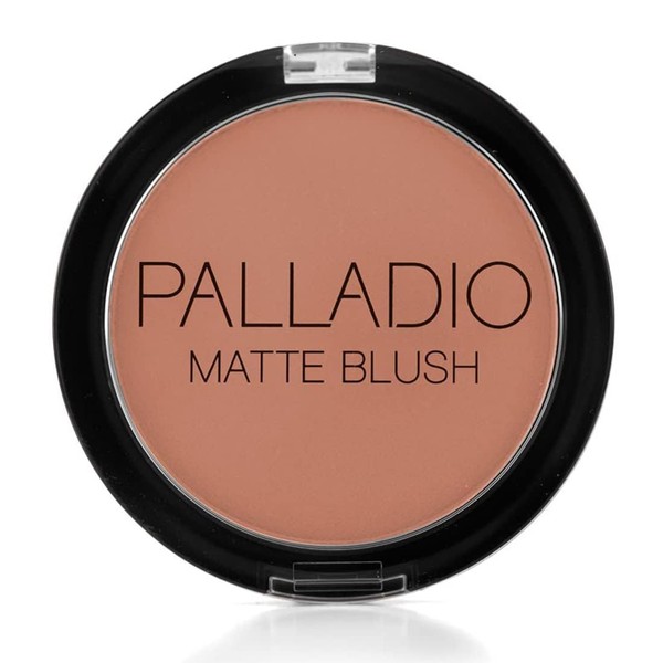 Palladio Matte Blush, se aplica suavemente sobre las mejillas, apariencia