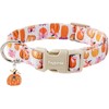 Faygarsle Fall Pumpkin Pattern Dog Collar with Charm, Adjustable Neckwear