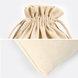 20Pcs Cotton Drawstring Pouch, 4" x 6" Reusable Canvas Bags Vintage Gift Bags DIY Jewelry Bags for Jewelry New Year Storage Wedding Party Favor