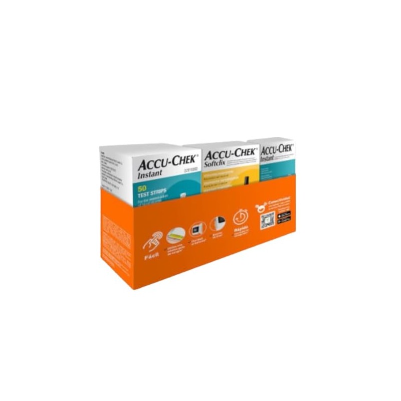Kit Glucómetro Accu Check Instant + Dispositivo de Punción Softclix