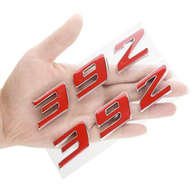 dgea 2X 392 Emblem Badge Decal 3D Logo Nameplate 3D Raised Strong Adhesive Fit for 392 Matte Black (Chrome Red)