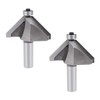 sourcing map Chamfer Router Bit 45 Degree 1/2" Shank 1-1/6"