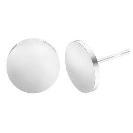 BEADNOVA Stud Earrings Flat Circle Piercing Earrings Dot Earrings Silver Post Earrings for Women Men (10mm)