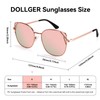 Dollger Polarized Sunglasses Women Cat Eye Mirrored Trendy Shades with