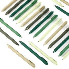 Dinifee 50 Pcs Ballpoint Pens Bulk Retractable Writing Pens 1.0 mm Medium Point Black Ink Pens Smooth Writing Color Gift Pens, Cute Pens for Employees Office School Home Supplies (Green Series)
