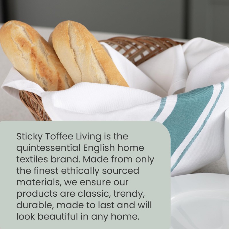 100% Cotton Tea Towel - Teal Stripe Pattern, Pack of