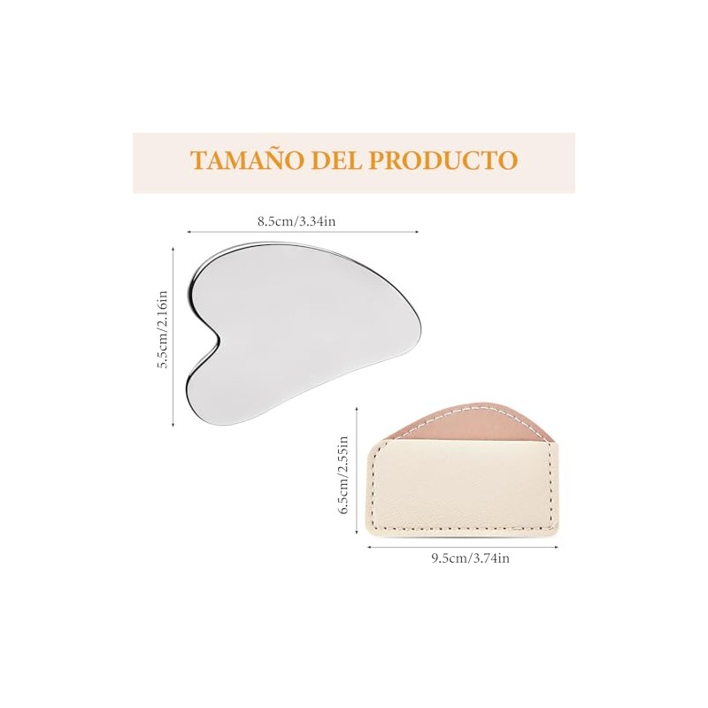 Gua Sha, Herramienta de Masaje de Acero Inoxidable Guasha, Herramienta