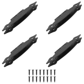 Murtenze 4 Pack 3.5 Inch Black Antique H Hinges Cold Rolled Steel Cabinet Hinge Flat Hinges Flush Mount Door Hinges Decorative Hinges for Cabinet Drawer Jewelry Box