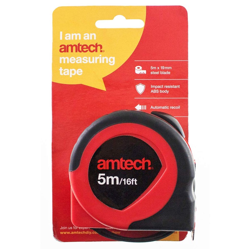 Amtech P1225 Two Tone Measure Tape, 5 m