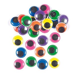 Baker Ross Large Colourful Wiggly Eyes for Kids to Make Cards, Collages and Crafts (Pack of 60)