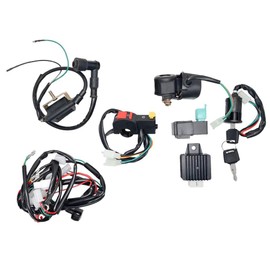 KACEPAR Electrical Wiring Harness, Coil Harness Ignition System for 50cc 70cc 90cc 110cc 125cc Quad Bike Pit Bike Dune Buggy, Wiring Harness CDI Ignition Replacement Kit