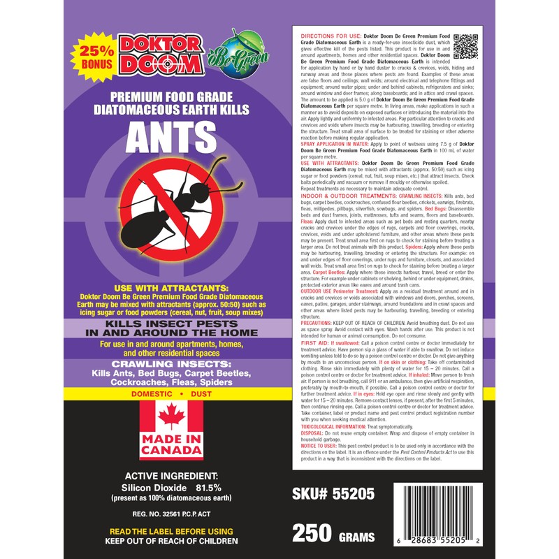 Doktor Doom Be Green Premium Food Grade Diatomaceous Earth -