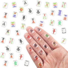 200 Pieces Tiny Mahjong for Dollhouse Miniatures Resin Things for Crafts Mini Mahjong for Fairy Garden Micro Landscaping Decoration