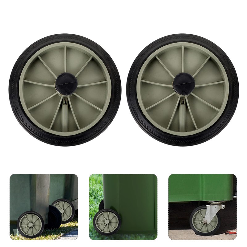 Happyyami Garbage Container Wheels 2Pcs Trash Can Garbage Can Rubber