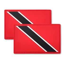 QQSD Trinidad and Tobago Flag Patch Tactical Military Patches - PVC Hook and Loop Fastener, 2 Pack