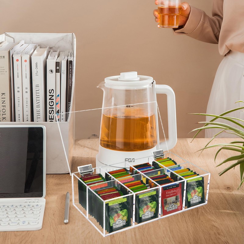 Beitiny Tea Bag Organizer, Acrylic Tea Bag Holder, Clear Tea
