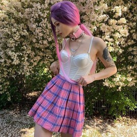 AFBeauty Pink Purple Lace Front Wigfor Girls Synthetic Long Straight Rainbow Pre Plucked Wig Natural Hairline Free Part Wig Heat Resistant Fiber Cosplay Makeup Party Soft Wigs