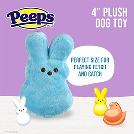 Peeps for Pets Juguete pequeño de Peluche para Perro, 2 Piezas de Colores Surtidos de 10,16 cm de Tela pequeña para Perro con chirriador, 2 Unidades de Juguetes para Perro chirriante de Peeps