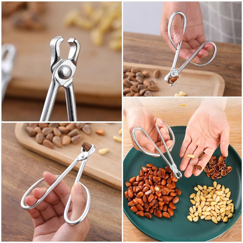 SquEqu 2 Pack Pistachio Nut Opener Pine Nut Opener Nut